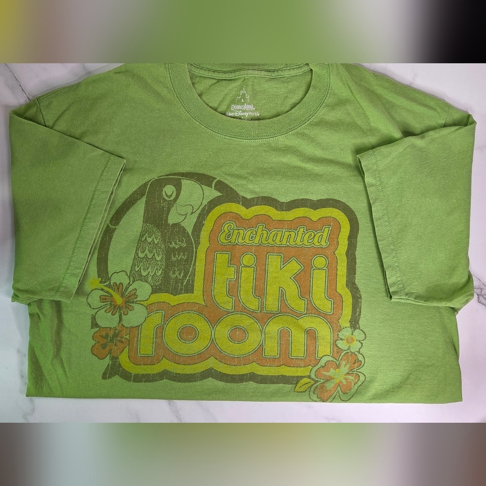 Disney Green Enchanted Tiki Room T-Shirt - Size LARGE - Picture 2 of 8
